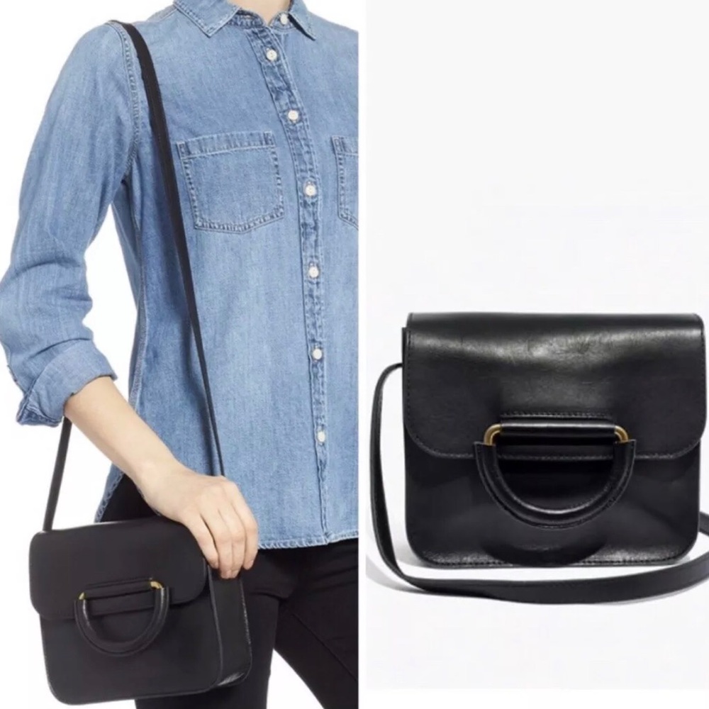 Madewell Holland Shoulder Bag in Black Leather